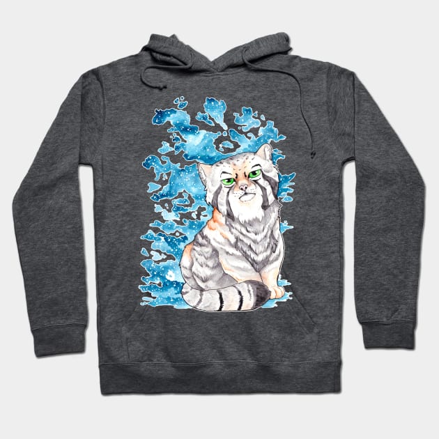 Pallas Cat - watercolor Hoodie by TaksArt